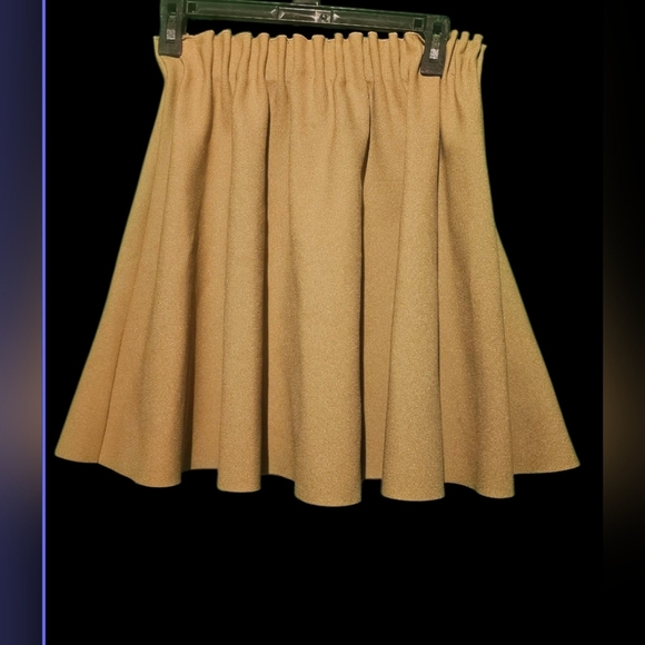 Zara EUC Small Pleated Tan Skirt for Women Waist Stretch 32 - Picture 3 of 4